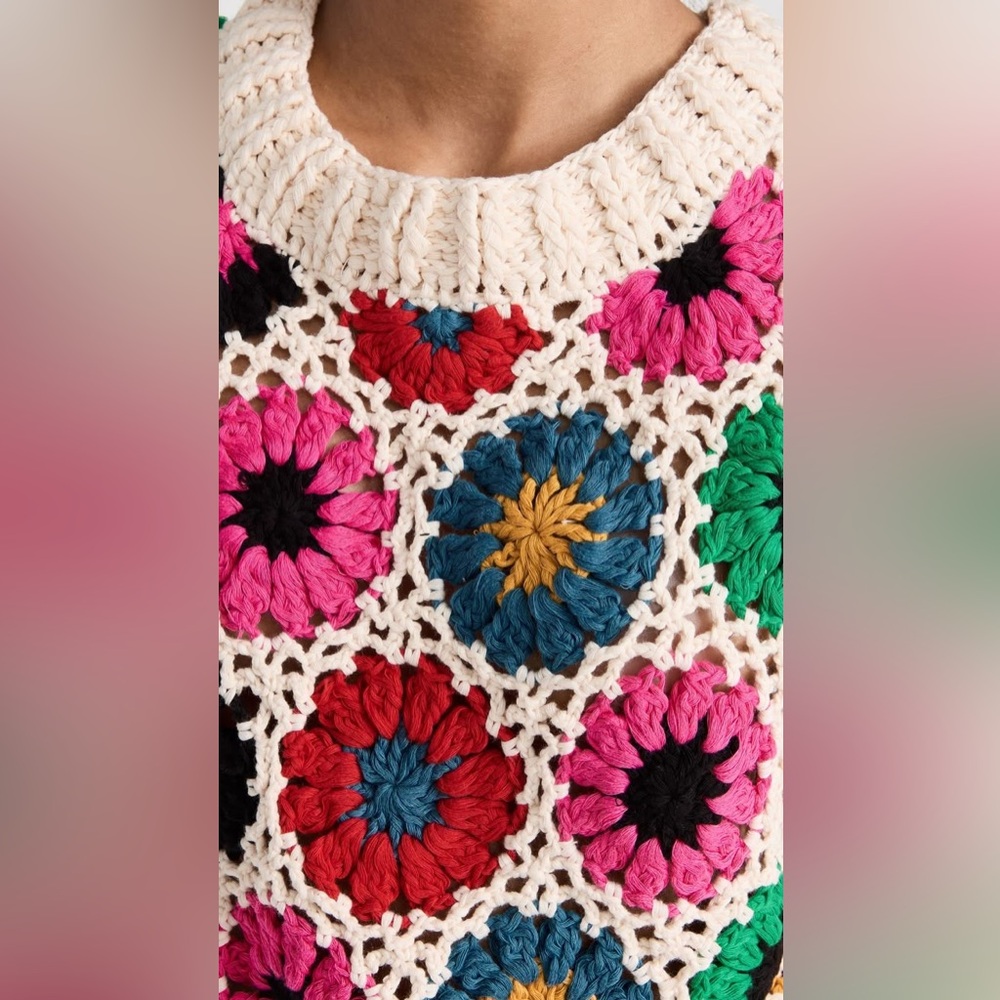 Farm Rio Multi Circles Crochet Vest - Picture 8 of 9